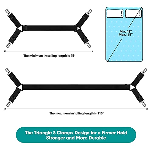 Raytour Sheet Keeper Straps Bed Sheet Holder For Corners Bedsheet Stays Suspender Clips Fitted Sheet Holder Garters Fasteners Mattress Clamps #TOP4
