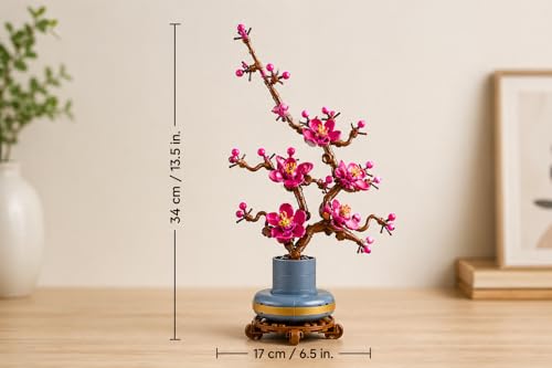 Image of Plum Blossom Building Blocks Set (327 PCS) | DIY Artificial Flower Bonsai Model | Creative Construction Toy & Home Decor Gift for Kids & Adults
