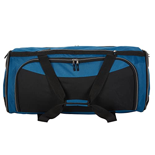 Travelers Club Discoverer Duffel Bag, Blue, 30-Inch Rolling #TOP2