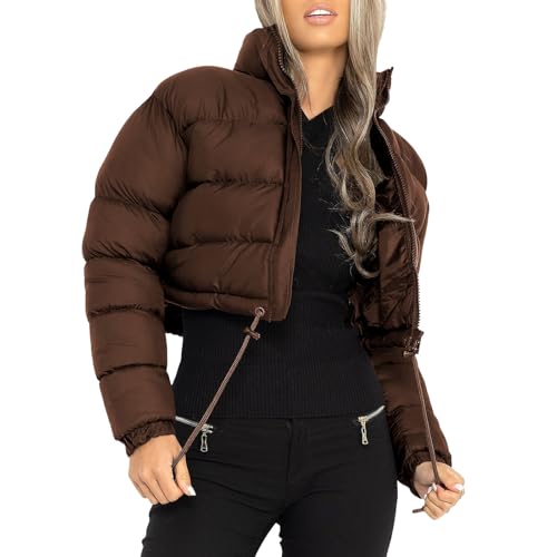 Veste puffer courte femme zip up hiver manteaux de puffer matelassés