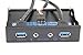 E-sds USB 3.0 2-Port 3.5 Inch Metal Front Panel USB Hub with 1 HD Audio Output Port/1 Microphone Input Port for Desktop [ 20 Pin Connector & 2ft Adapter Cable]