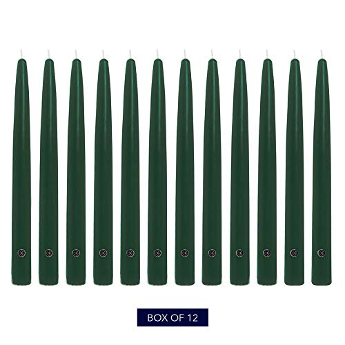 Image of Colonial Candle Unscented Taper Candle, Handipt Collection, Evergreen, 12 in, Pack of 12 - Up to 10 Hours Burn