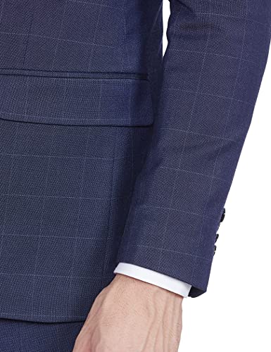 Image of Raymond Rayon Blend Men's Full Sleeve Contemporary FIT Dark Blue Formal Suit