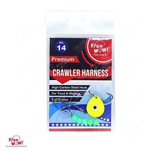 Fish Wow!® 10 Packs 10-Styles Crawler Harness Walleye Spinner Rig - 1-Hook,2-Hook,3-Hook #TOP2