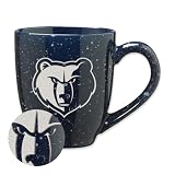 Rico Industries NBA Basketball Memphis Grizzlies Primary 16 oz Team Color Laser Engraved Speckled Ceramic Coffee Mug