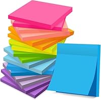 (18 Pads) Sticky Notes 76 mm x 76 mm Post, Self-Stick Pads Bright Colors Sticky Note, Recyclable, Easy to Post for Home, Office, Notebook, 56 Sheets/Pad, 1008 Sheets Total