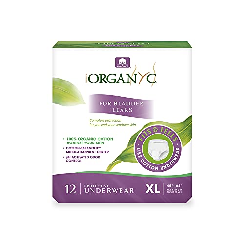 Image of Organyc Bladder Control Underwear for Women - X-Large, 12 Count, Organic Cotton, No Leaks, No Odor, No Irritation