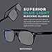Swanwick Blue Light Blocking Glasses for Women, Men Anti Eyestrain Headache for Computer, Gaming, TV, Phone Screen. Sleep Aid. Classic Day Swannies (Large, Black)