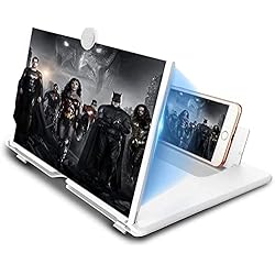 Soporte Para Celular Con Lupa Yongheng 14´´ Lupa para móvil, Lupa de Pantalla de teléfono Anti 3D, Soporte Plegable portátil, Adecuado para Videos y Juegos, Compatible con Todos los teléfonos Inteligentes (Blanco)