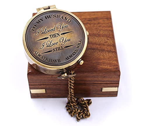 to My Husband I Loved You, Camping Compass Engraved with Gift Compass - Always Have Always Will.