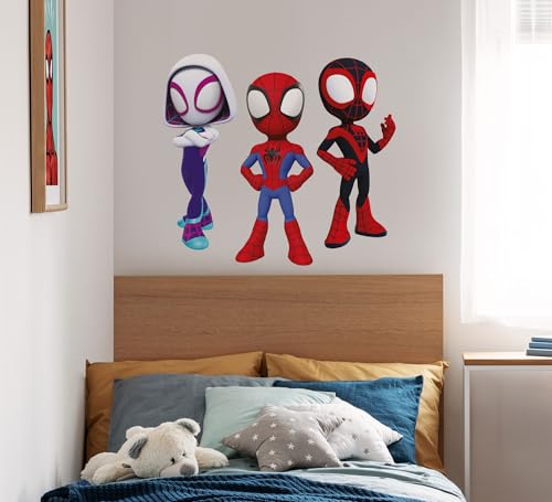 Komar Wandtattoo - Spidey and His Amazing Friends Trio - Größe 50 x 70 cm - Marvel, Wandsticker, Kinderzimmer, Aufkleber, Bunt