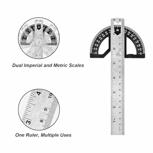 Calibrador de ángulo ajustable de aleación de aluminio 8 pulgadas miniatura 5