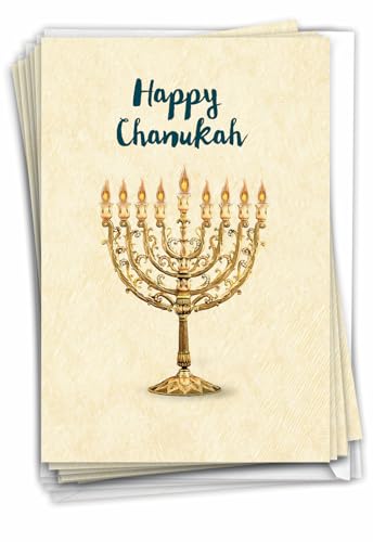 Cartes de vœux Hanukkiahs à offrir avec vos cadeaux de fête pour transmettre vos messages