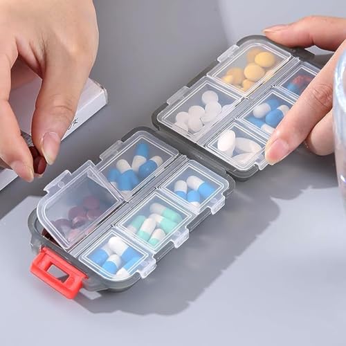 Image of Pack of 2 Premium Pill Organizer Portable Medicine Organizer Box, Moisture Free & BPA Free - Ideal Tablet Box for Medicine, Vitamins & Supplements (Muliticolor)