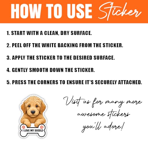 Image of MAIANEY | Funny Doodle Dog Stickers, Set of 10-3 in, Cute Labradoodle Goldendoodle Vinyl Decals for Dog Lovers - Waterproof Aesthetic Doodle Mom Stickers for Laptop, Water Bottle, Scrapbook, Gift