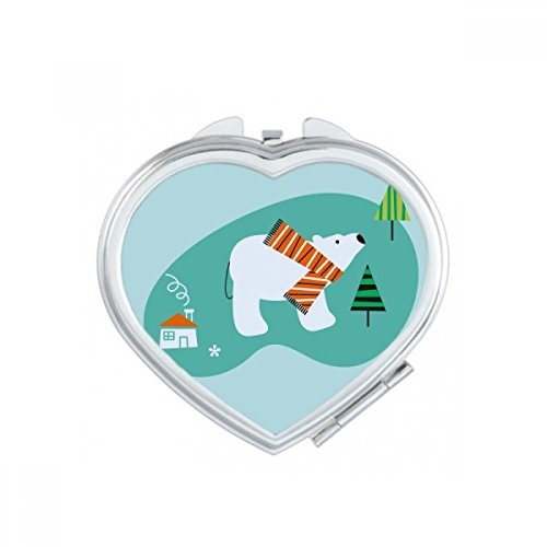Miroir maquillage compact double face motif cerf animal stripe mignon