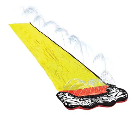STGBCST Tobogán acuático inflable, 480 x 71 cm, para niños, gran tobogán de jardín, tobogán de exterior con material de PVC para fiestas de verano, jardín, césped y juegos de agua al aire libre