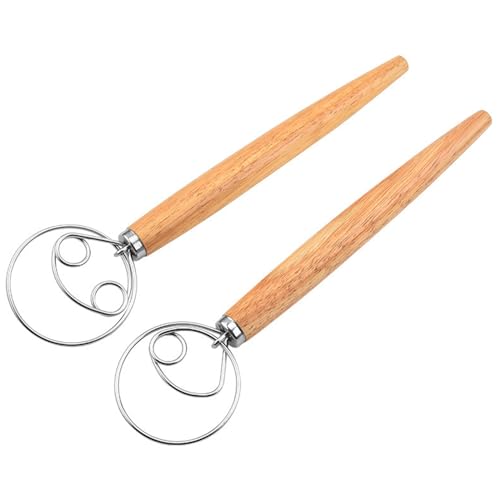 2 Stück Dänischer Schneebesen, Professioneller Dänischer Teigbesen, Brotteig Schneebesen, 13 Zoll Dänischer Schneebesen Mit Holzgriff, Dänischer Schneebesen für Backen Brot Gebäck Dessert Pizzateig