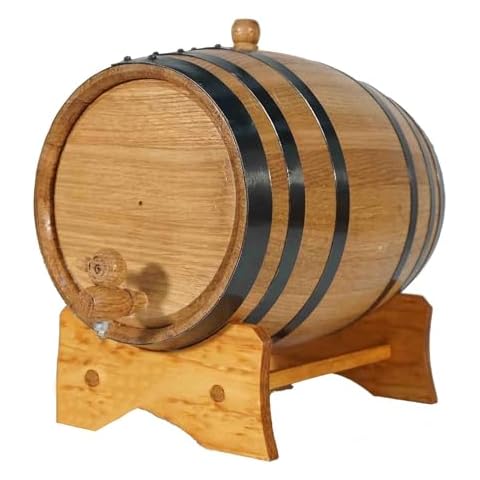 1 Gallon Oak Aging Barrel (5 Liter) with Stand, Bung and Spigot - Wooden Mini Whiskey Barrel - Charred Oak Barrels for Aging Whiskey, Bourbon, Cocktails, Rum, Tequila, Mead Wine Cover