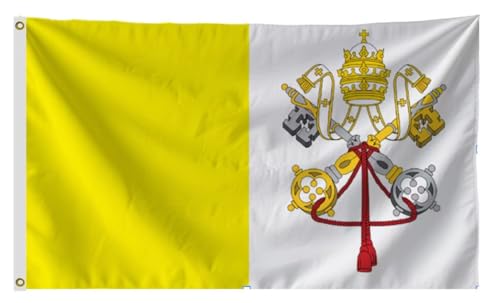 Vatican City Flag 2X3FT, Flag of Vatican City Flags for Outdoor and Indoor Decor Banner, UV Resistant and Garden Yard Polyester Flags with Brass Grommets. (Single, 2X3)