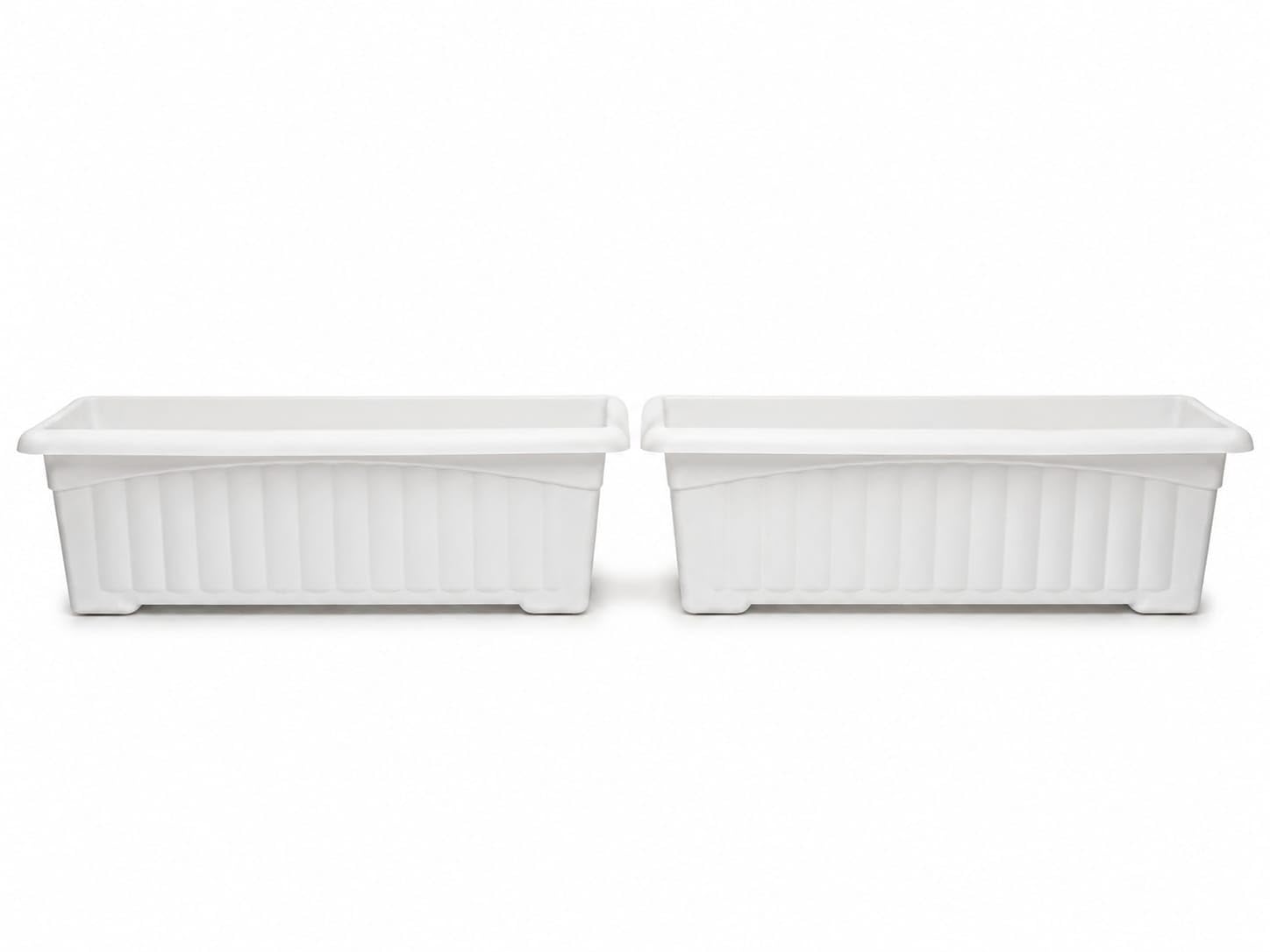 MAXX 24 Inch Rectangular Planter Pot (Set for 2) for Indoor & Outdoor Plants | Large Plastic Flower Box with Drainage | Window Box, Balcony & Terrace Garden Planter | Lightweight & Durable | White-image-26