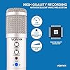 VONYX CM320S USB Microphone for Podcasting, Condenser Studio Mic with 3.5mm Headphone Jack, Built-in Echo Effect, Mute Button, Desktop Stand, Gaming & Home Recording - Titanium #2