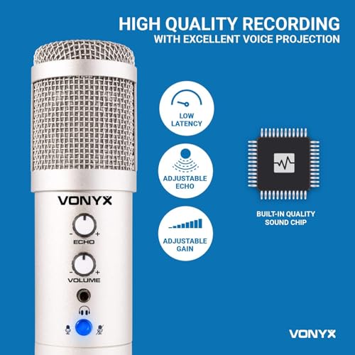 Microphone Studio USB anti-bruit avec retour casque et corps métallique rigide - 3
