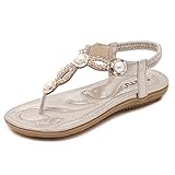 perlen ohrringe clip Komfort-Flip-Flop-Sandalen – PU-Kunstleder, hochwertige, leicht gepolsterte und bequeme Sohle, bietet genug Unterstützung für die Füße und passt sich leicht Ihren Körperanteil an. Elastischer Knöchelriemen bietet Unterstützung für die Füße.