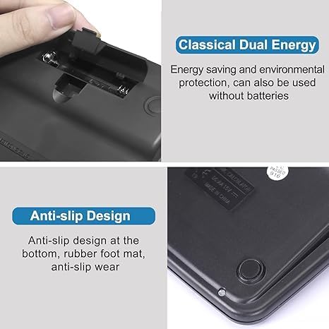 Miniatura 6 de Calculadora de escritorio de 12 dígitos con pantalla LCD grande, calculadora básica de energía solar dual y batería, función estándar para oficina,