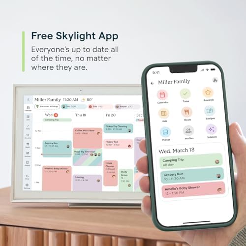 Skylight Calendar: 15-inch Wall Planner Digital Calendar & Chore Chart, Smart Touchscreen Interactive Display for Family Schedules – Wall Mount Included, Great for Organizing Your 2026 Calendar - 3