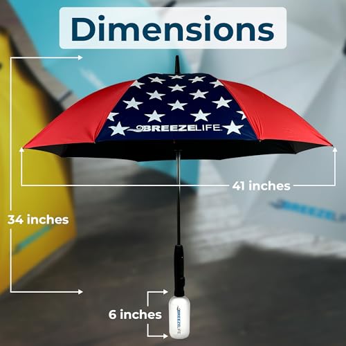 Breeze Life Original Mister Breeze, Sun Umbrella with Fan and Mister, Umbrella Mister with Built-in Fan, For Festivals, Beach and Outdoor Activities, Blocks Harmful Sun Rays, Mist bottle included