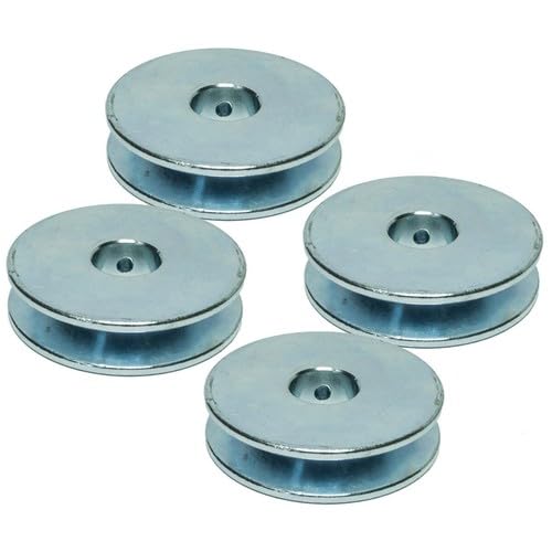 Replacement For Compatible With 4PK All Steel Flat Mount Wire Rope Cable Pulley 2 1/2" OD 3/4" ID UniversalOpens in a new window or tab