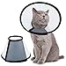 Vivifying Recovery Pet Cone, 8.1 Inches Lightweight Plastic Elizabethan Collar for Cats, Mini Dogs and Rabbits (Black)
