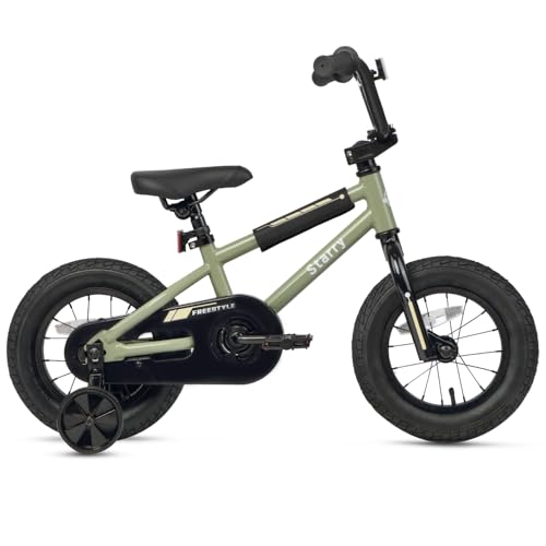 Image of 12 14 16 18 Inch Kids Bike BMX Style Bicycle with Training Wheels Coaster Brake for 2-10 Years Old Toddlers Boys Girls Multiple Colors