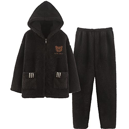 BFSGBFNTMD Corail Velours Pyjamas Femmes Hiver éPaississement Plus Velours Automne Et Hiver Flanelle Hiver Japonais Simple Service à Domicile Cover