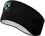 Voerou Schlaf Kopfhörer Kabellos Sport Stirnband Kopfhörer, Bequemes Musik Kopfbügel, Perfekte Schlaf Kopfhörer für Seitenschläfer Laufen Yoga Schlaflosigkeit Reise (Schwarz)