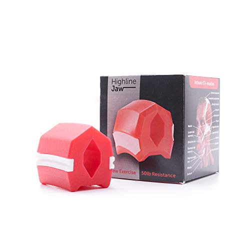 Highline Jaw Trainer Jawline Exerciser Jaw Exerciser Double China Reducer Neck Exerciser (Jet Red)