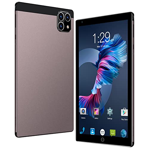 Générique Tablettes Enfant 8 pouces Android 11 Tablettes de téléphone avec 512 Go de stockage Dual Sim CardWiFi Bluetooth GPS Quad Core HD Écran tactile Je Tamponne (Grey, One Size)