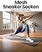 Sneaker Socken Herren 39-42 Schwarz Weiß Damen Baumwolle 10 Paar Atmungsaktiv mit Mesh-Streifen