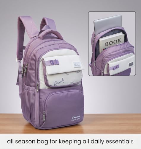 Image of ADSON kawaii Girls Travel School Bag|Backpack Of Large Capacity Aesthetic Stylish Girls Korean Laptop Bag Rucksack for School |College Bags Cute Bookbag for Teens Water Resistance 18 Inches