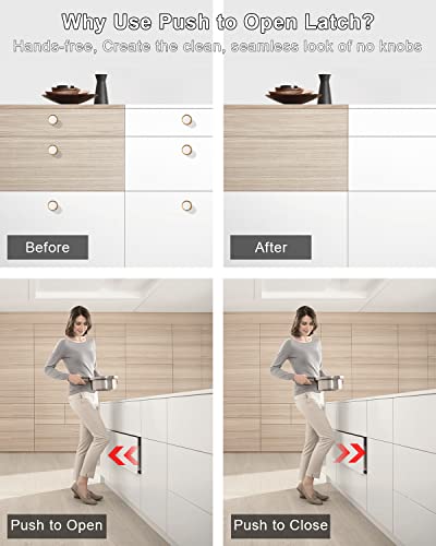 image for Magnetic Push Latches for Cabinets Jiayi 6 Pack Push to Open Cabinet H