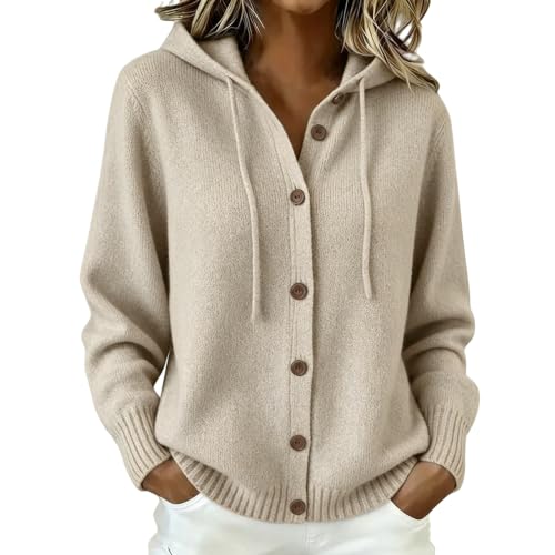 Womens Knit Hooded Cashmere Sweater
