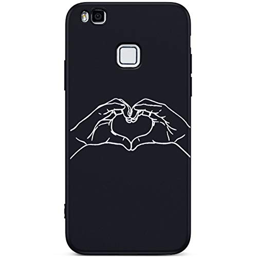 JCKHM Compatible with Huawei P9 Lite Silicone, Fashion Matte TPU Silicone Soft Case Cover Protective Cover Forme d'amour