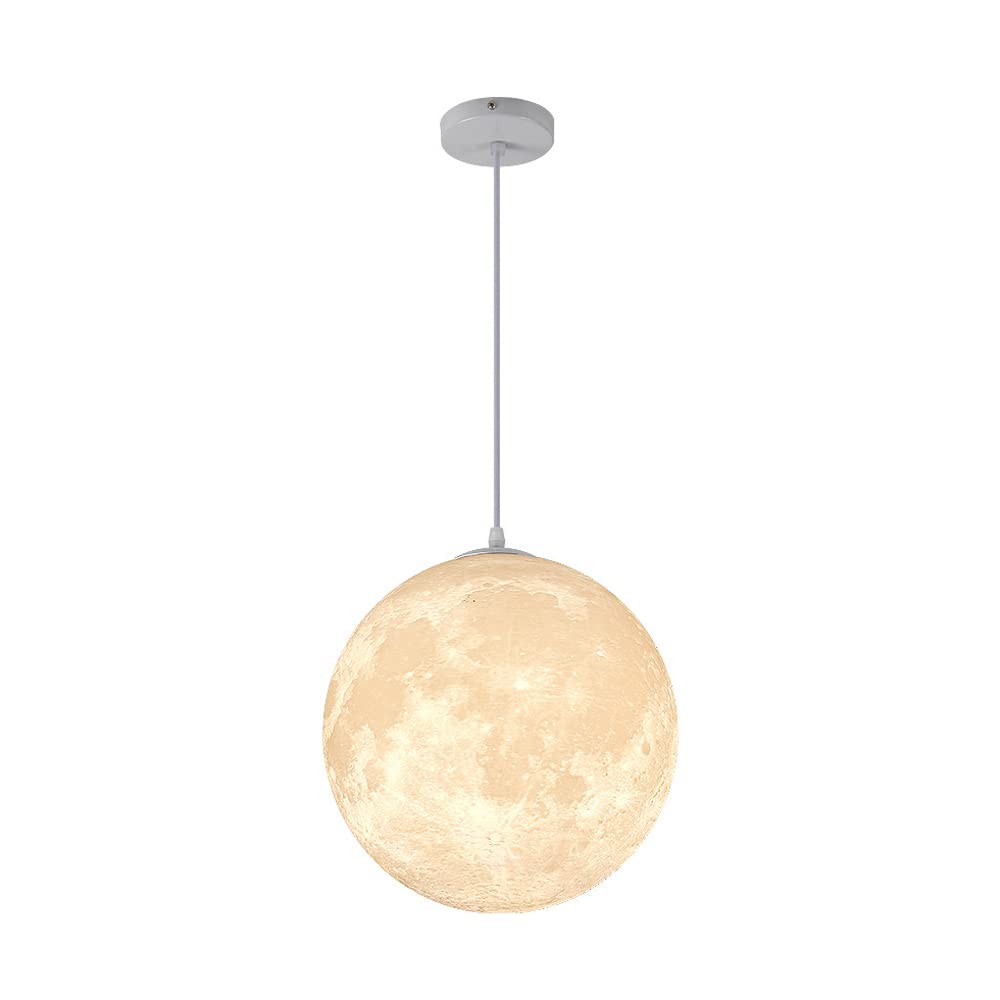 Kreatywna lampka nocna z nadrukiem 3D księżyc, lampa wisząca z pojedynczą głowicą, idealna do domu, biura, barów i kawiarni.