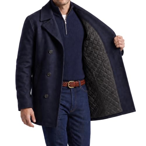 Image of Nautica Men's Wool Blend Peacoat - Double-Breasted Winter Coat, Regular, Big & Tall Sizes