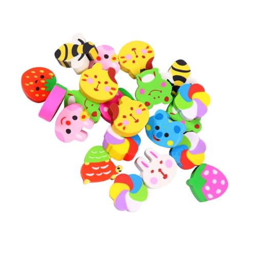 LIOOBO 50個 創意フルーツと動物のミニ消しゴム 用カートゥーン消しゴム 学校の賞品や宿題報酬に かわいい