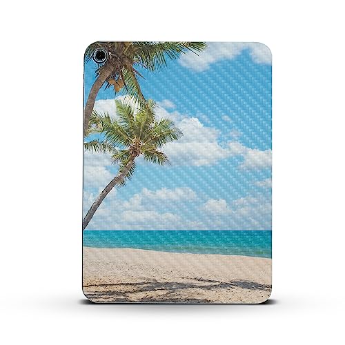 Image of MightySkins Carbon Fiber Skin Compatible with Apple iPad 10.9 inch 10th Gen (2022) Full Wrap Kit - Palm Beach | Protective, Durable Textured Carbon Fiber Finish | Easy to Apply | Made in The USA
