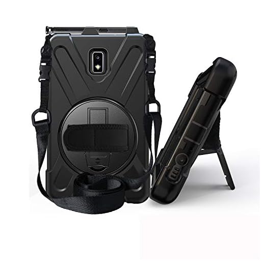 IVY 360 Degrees KickBracelete Caso Capa para Samsung Galaxy Tab Active 2 (SM-T390,T395,T397) Bracelete Caso with Faixa Wrist and Distância do ombro - Black