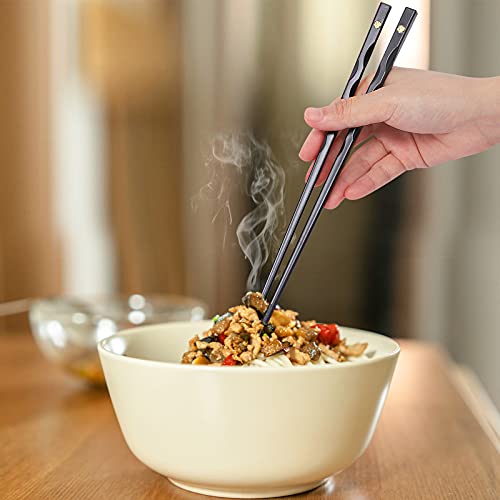 Youda Bacchette Cinesi Riutilizzabili in Alta di Vetro con Supporto, Lavabili in Lavastoviglie, Set Regalo di Bacchette di qualità Premium (5 Paia) - immagine 4