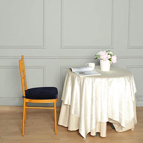 Tableclothsfactory 2" Thick Navy Blue Chair Pad Skid Proof Backing Seat Cushion With Premium Velvet Fabric #TOP3